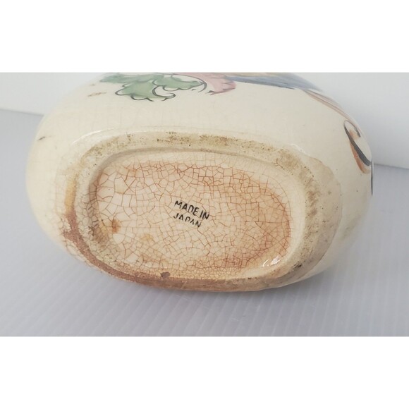 Vase Ceramic Hand Painted Asian Phoenix Ho Ho Bird Japanese Artisan VTG MCM - Picture 10 of 11